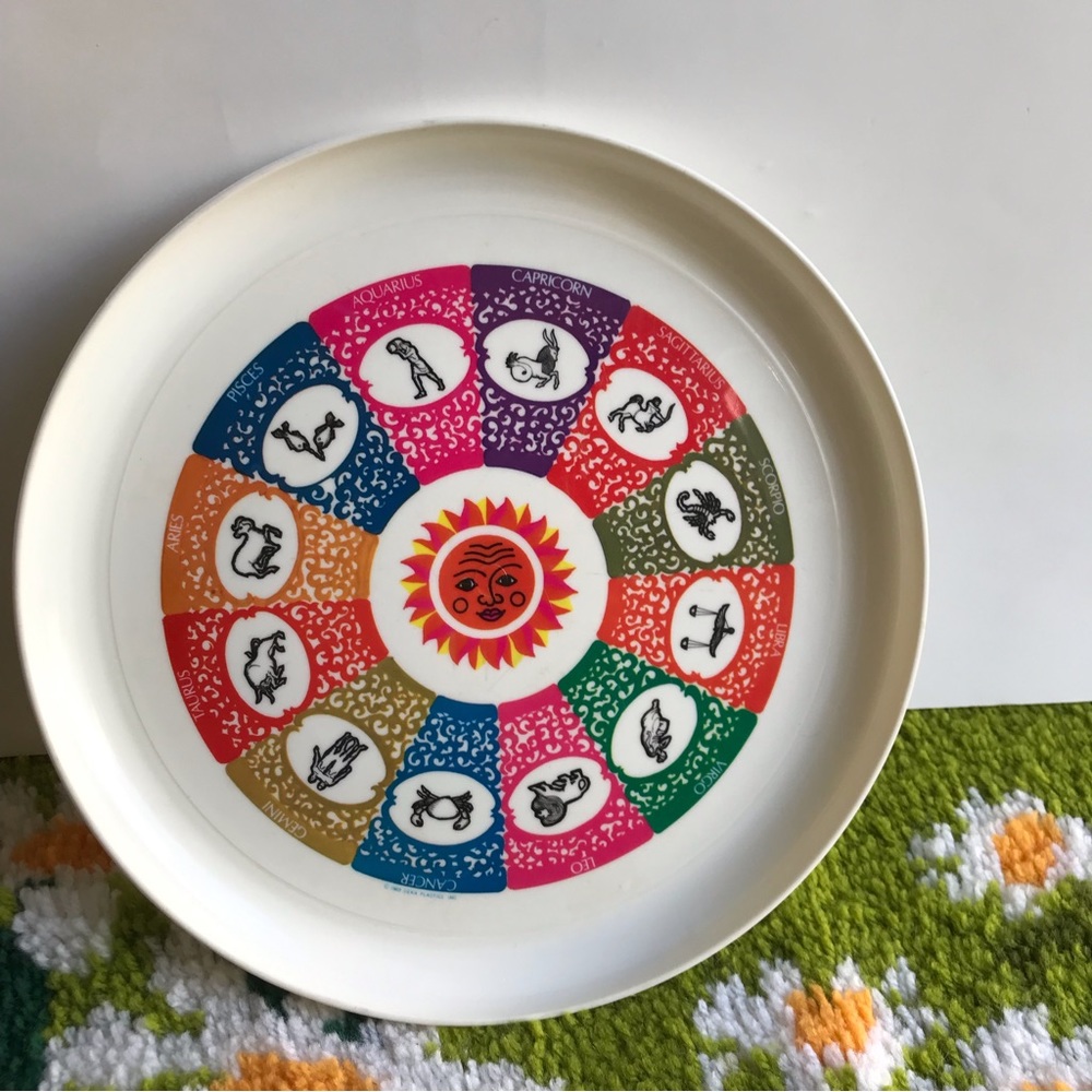 Vintage MCM Zodiac Tray by Deka Plastic Inc